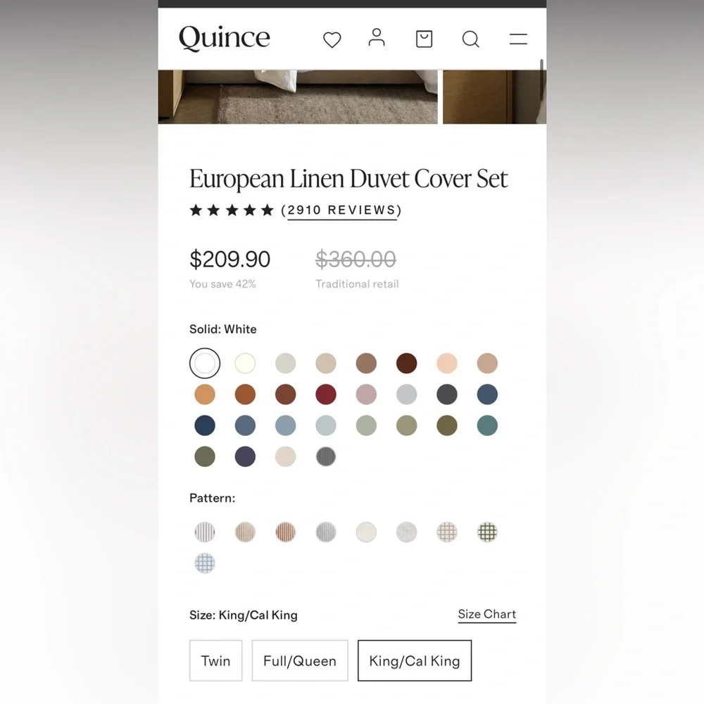 Quince European Linen Duvet Cover Set - Picture 3 of 3